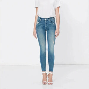 Mother Jeans The Stunner Ankle Fray Graffiti Girl